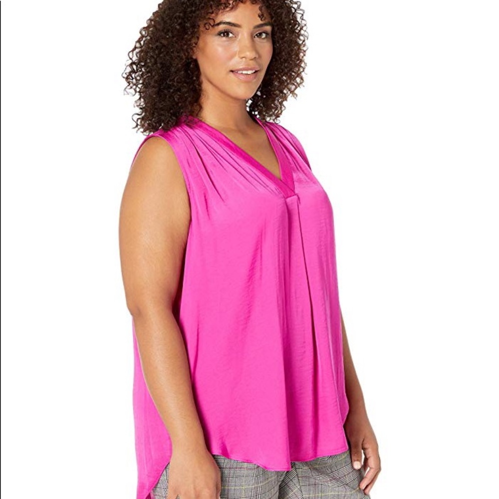 pink plus size sleeveless vince camuto top
